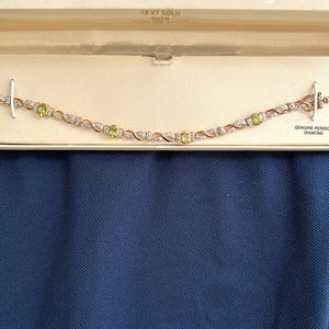 NWOT Diamond & Peridot Bracelet